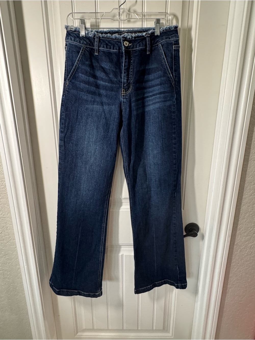 KanCan Dark Blue High-Waist Wide-Leg Women’s Jeans
